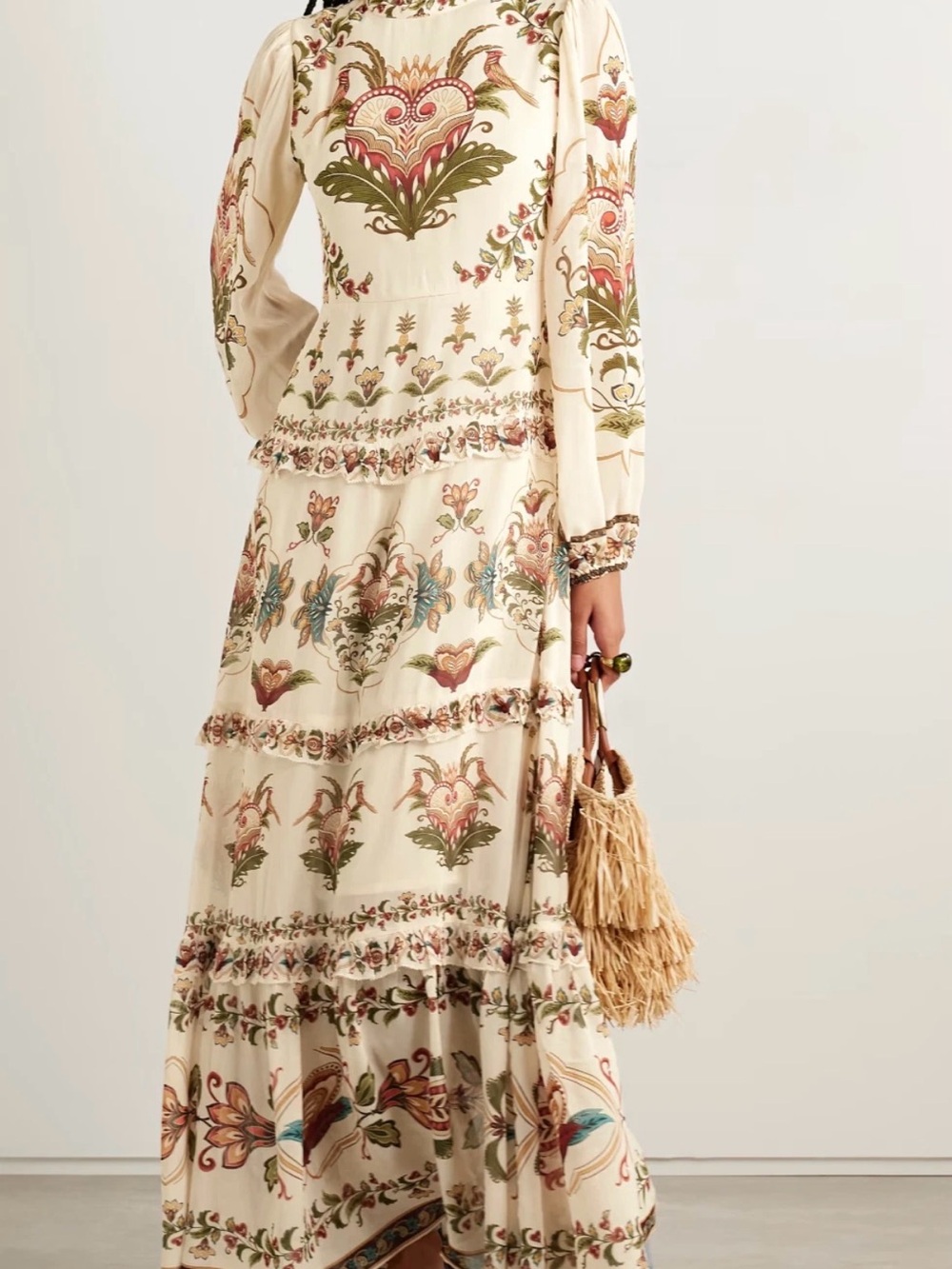 FARM Rio Cream Maxi Dress with Green, Pink & Blue Floral Print